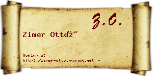 Zimer Ottó névjegykártya
